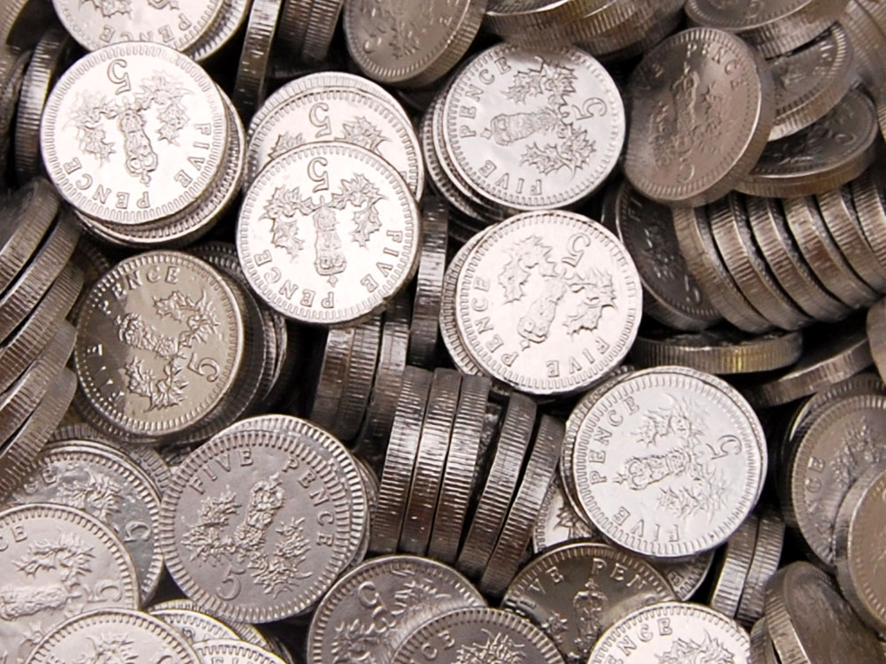 Silver 5p Chocolate Coins | Buy Silver Chocolate Coins Online